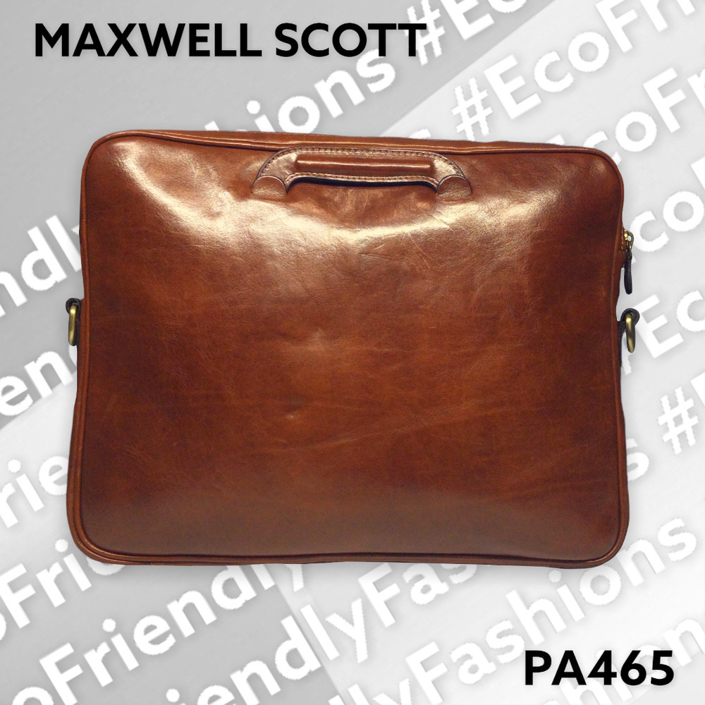 Maxwell Scott The Tutti Brown Leather Briefcase Document Bag Made In Italy - Picture 2 of 13